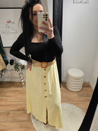 Jupe JADE jaune avec ceinture