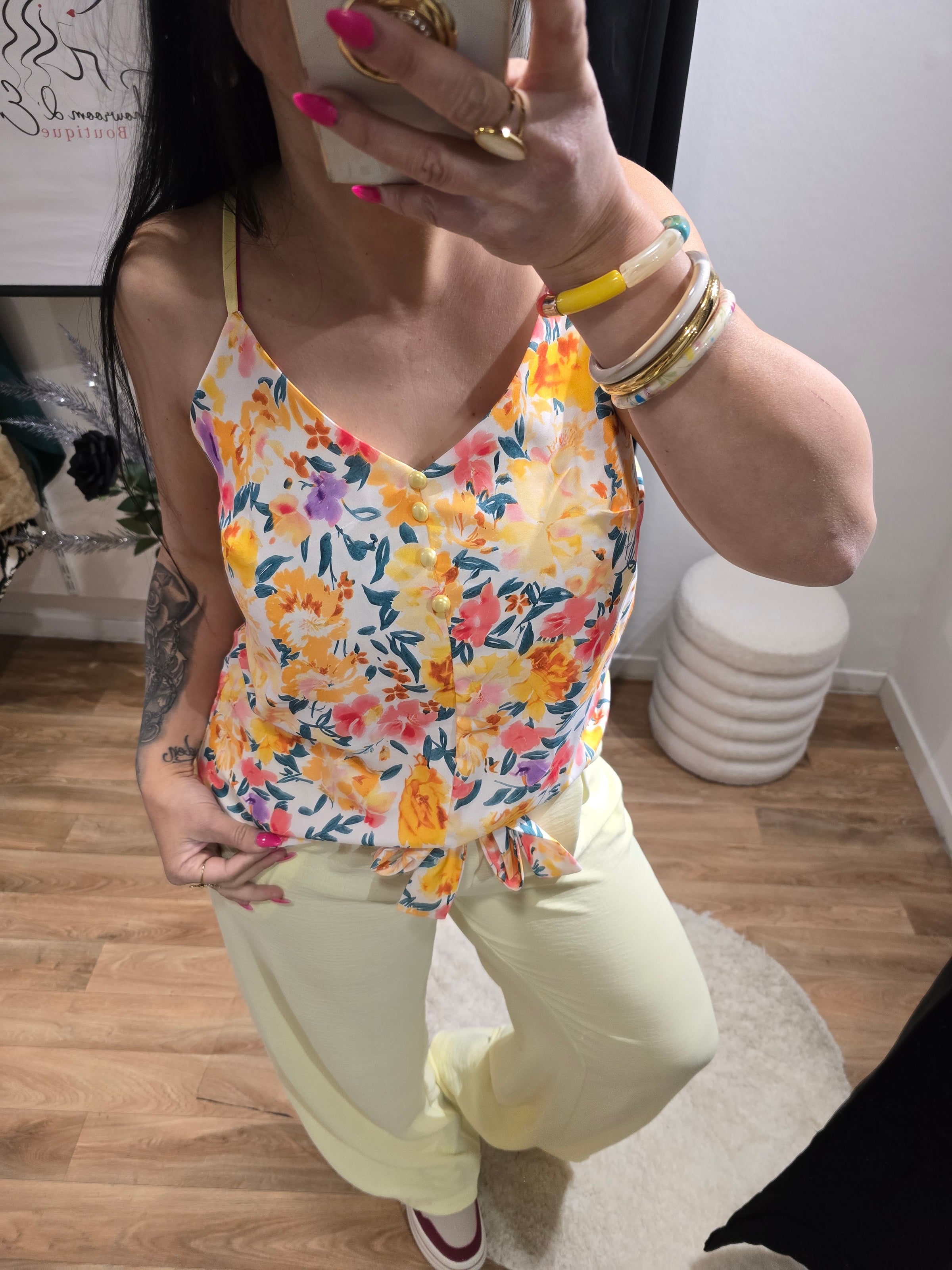 Top FLORA jaune
