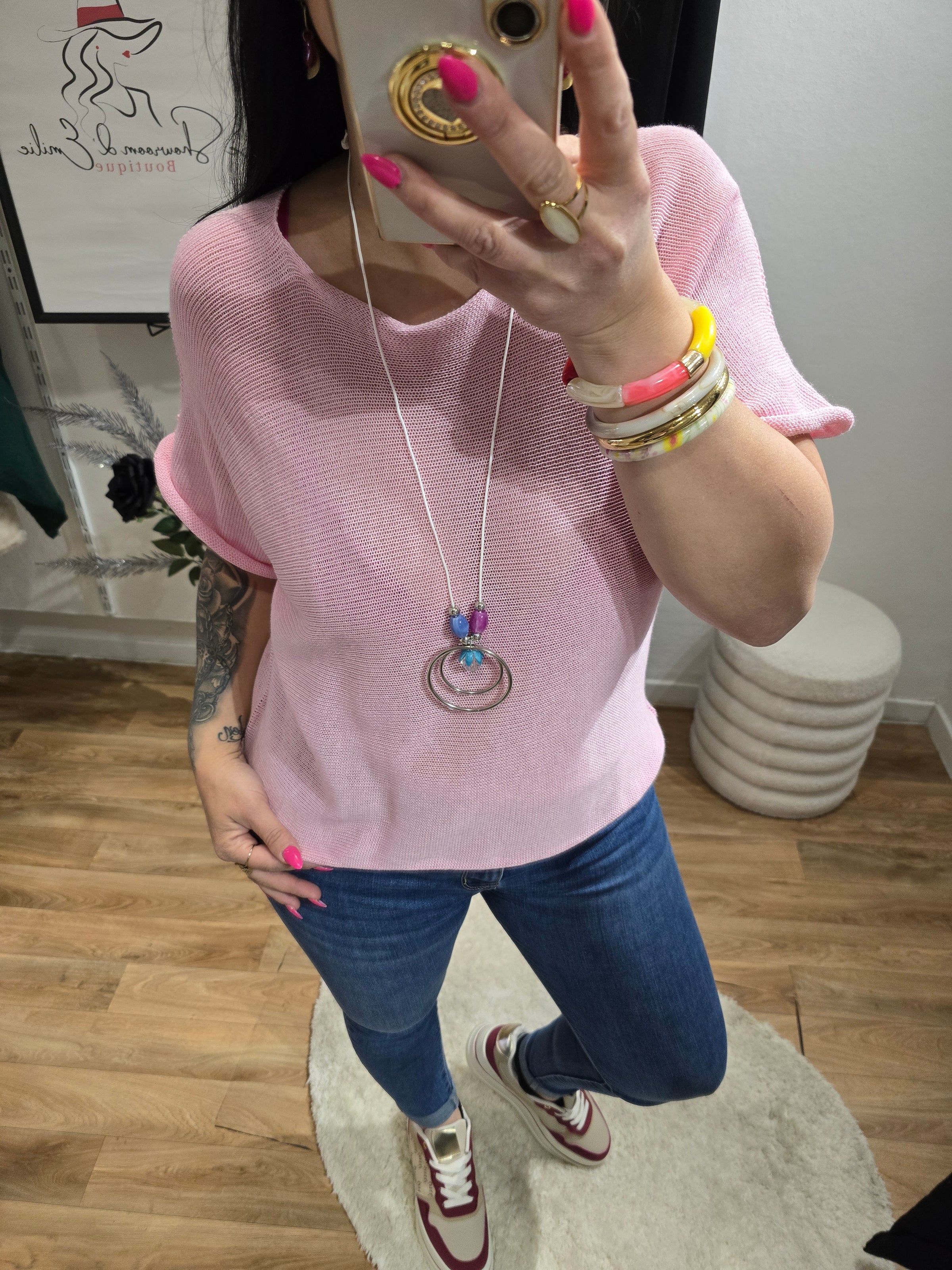 Top MIYA rose + collier