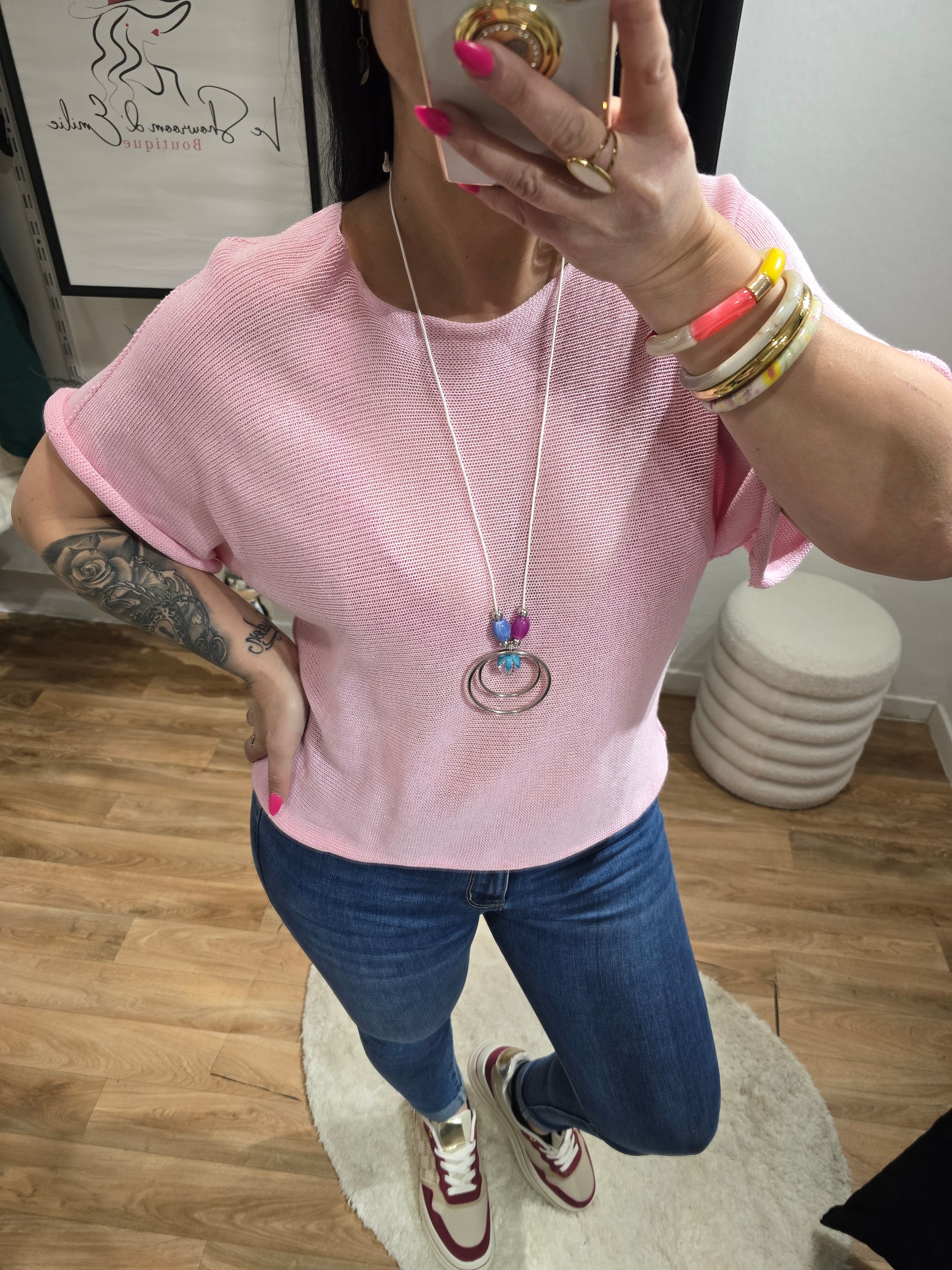 Top MIYA rose + collier