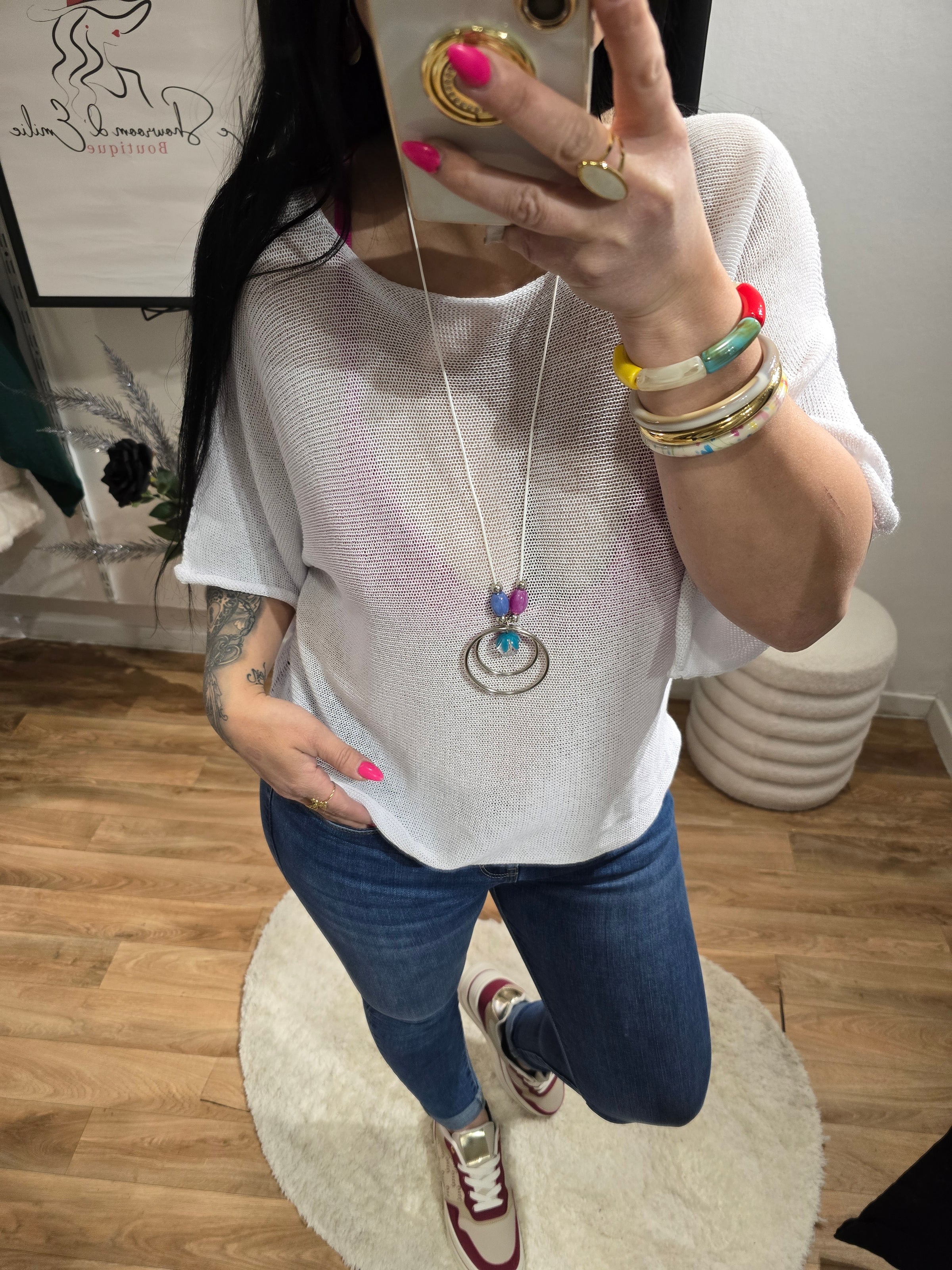 Top MIYA blanc + collier