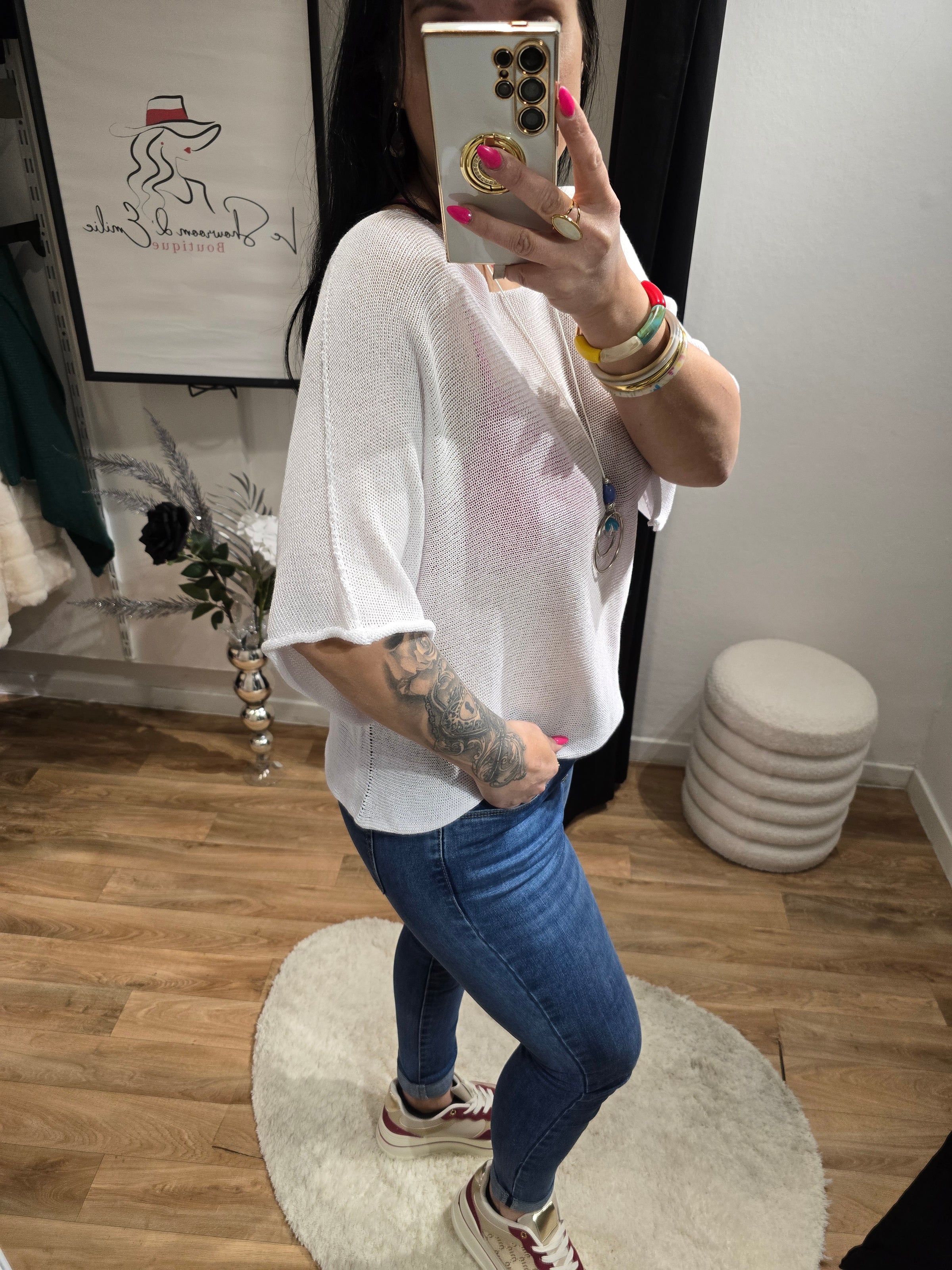 Top MIYA blanc + collier