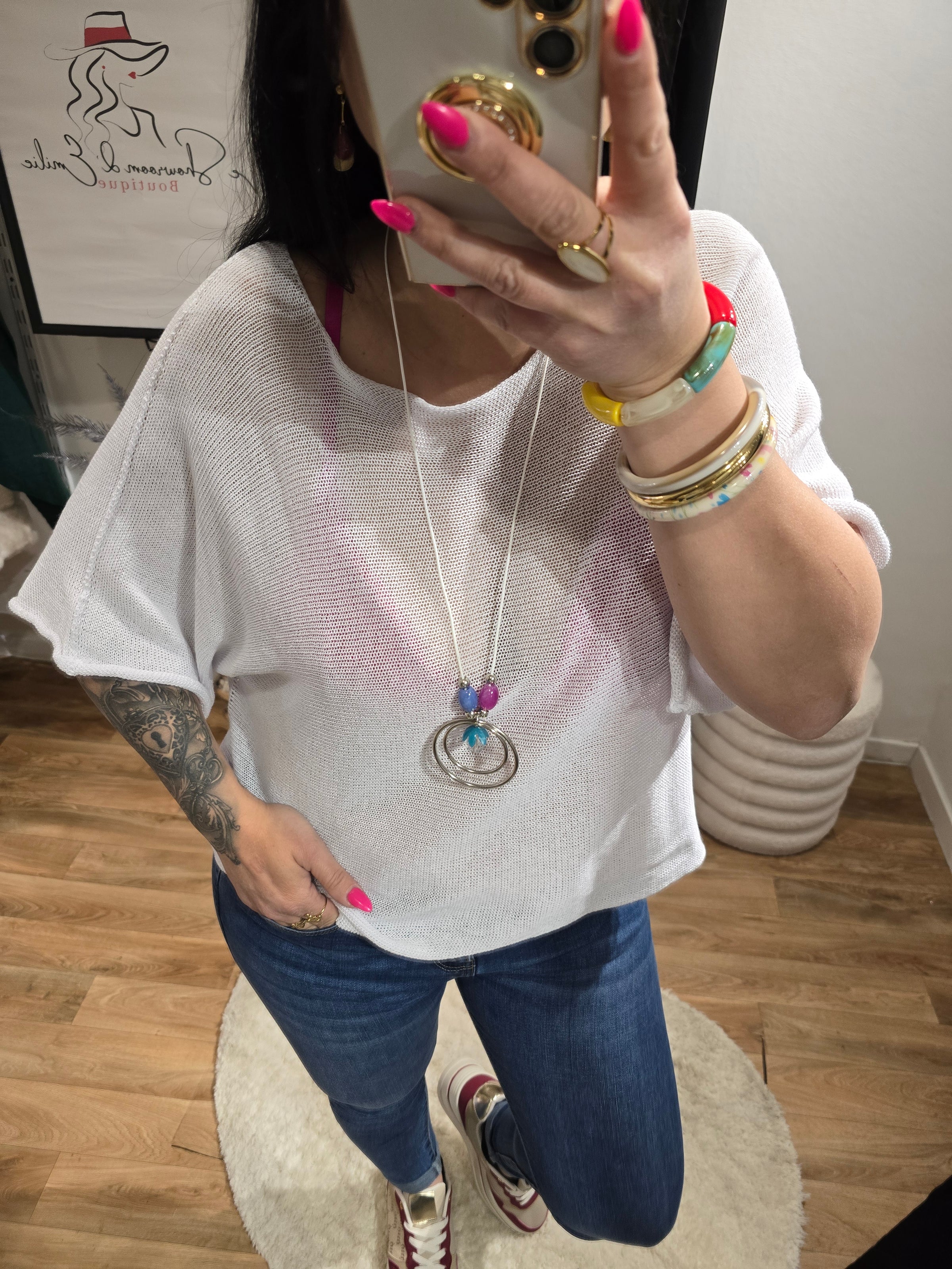 Top MIYA blanc + collier
