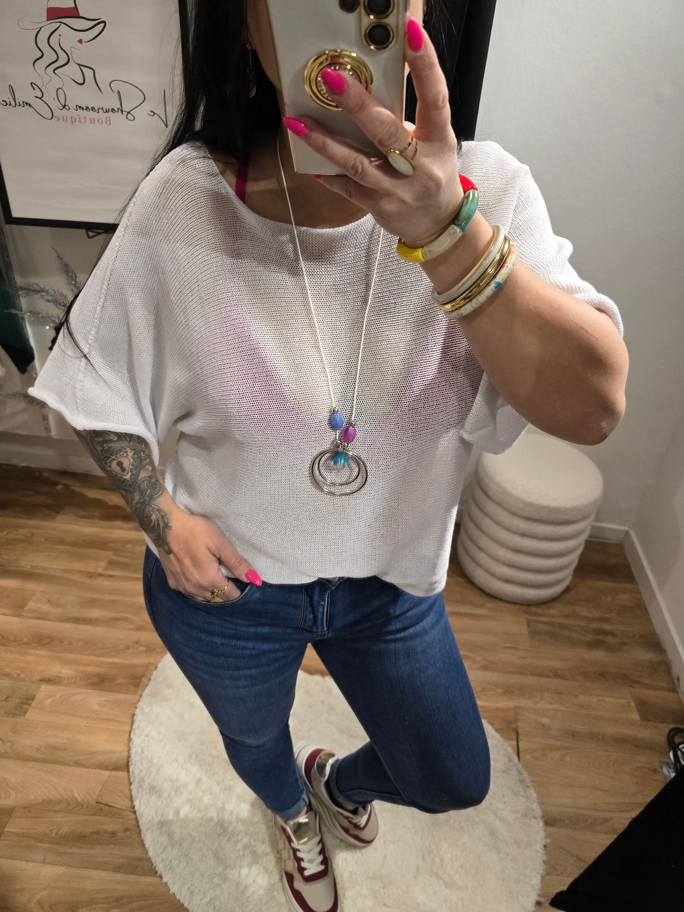 Top MIYA blanc + collier