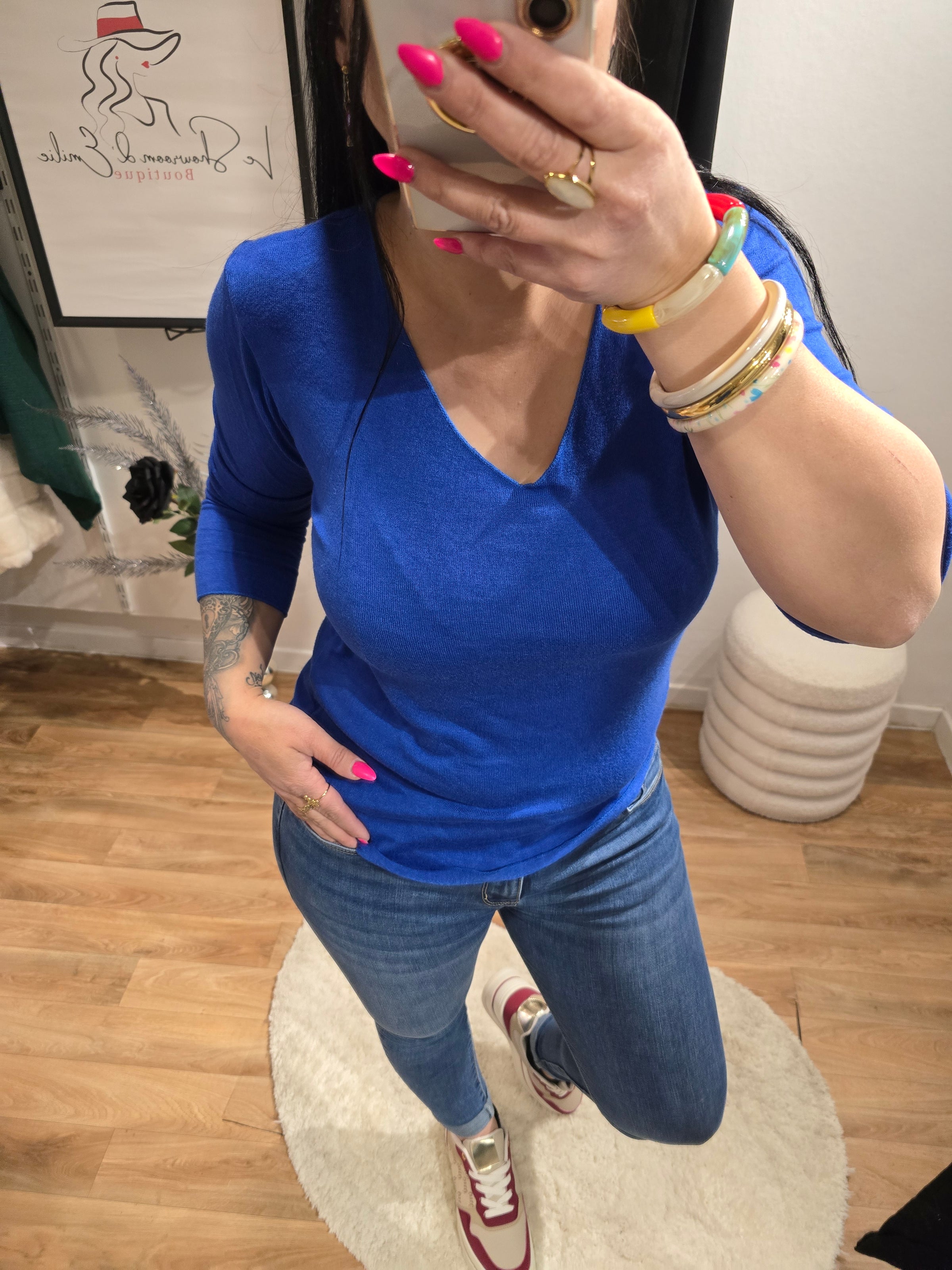 Pull léger PAM bleu roi