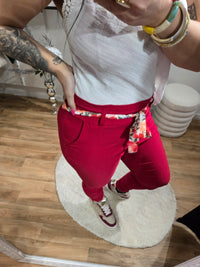 Pantalon FLORA rouge