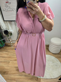 Robe SIANA rose avec ceinture