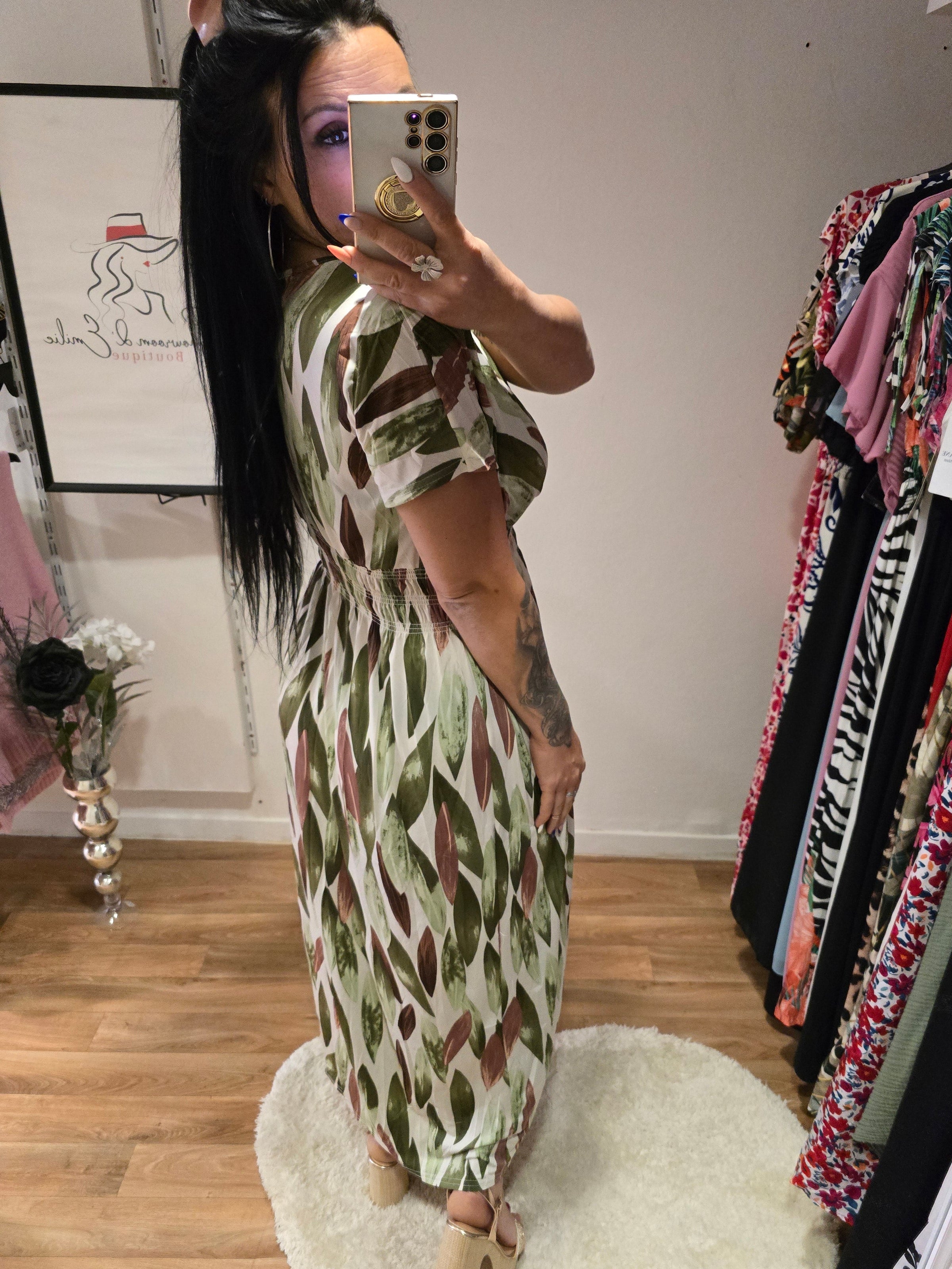 Robe taille magique ALBANNE verte