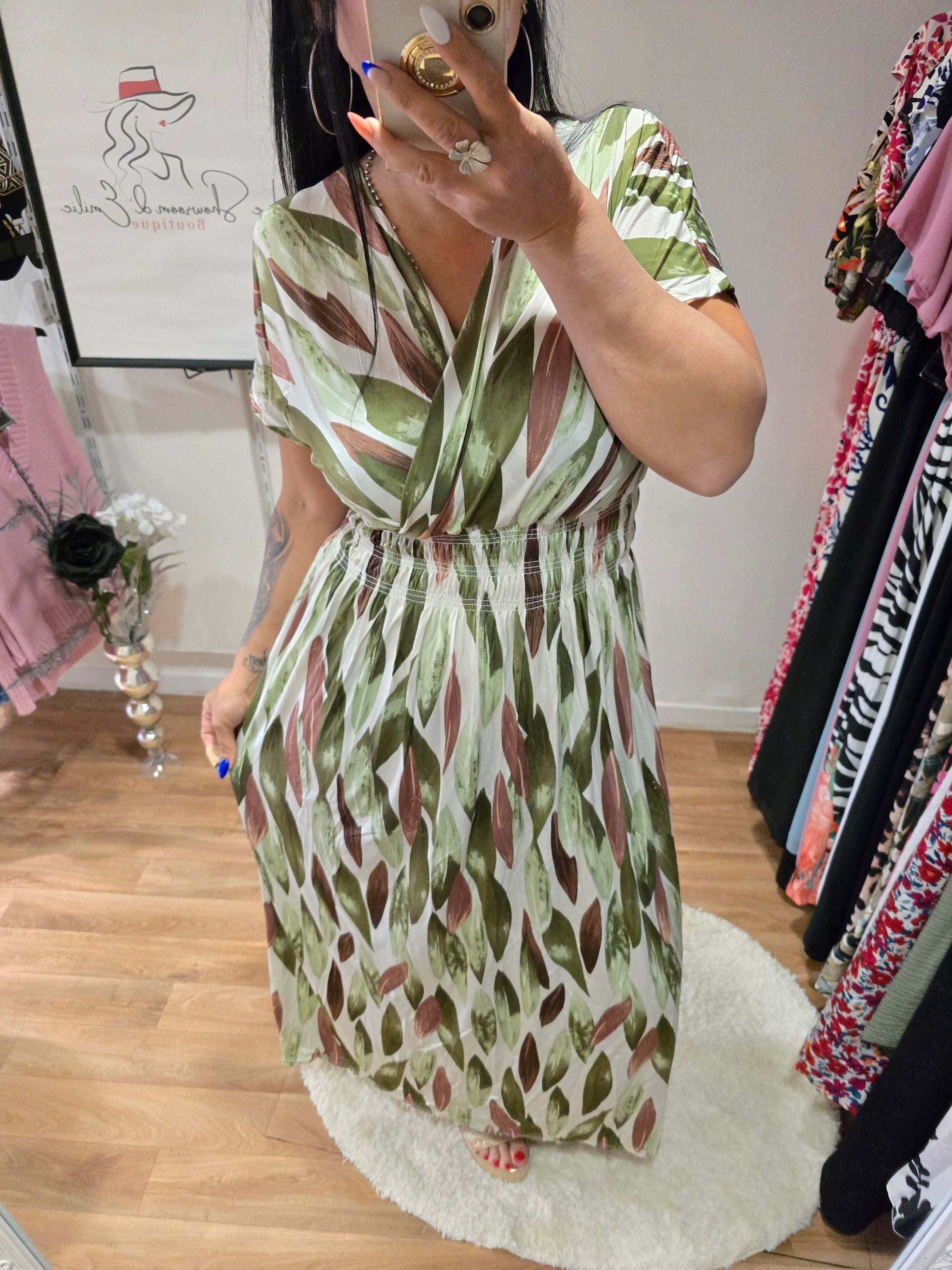 Robe taille magique ALBANNE verte