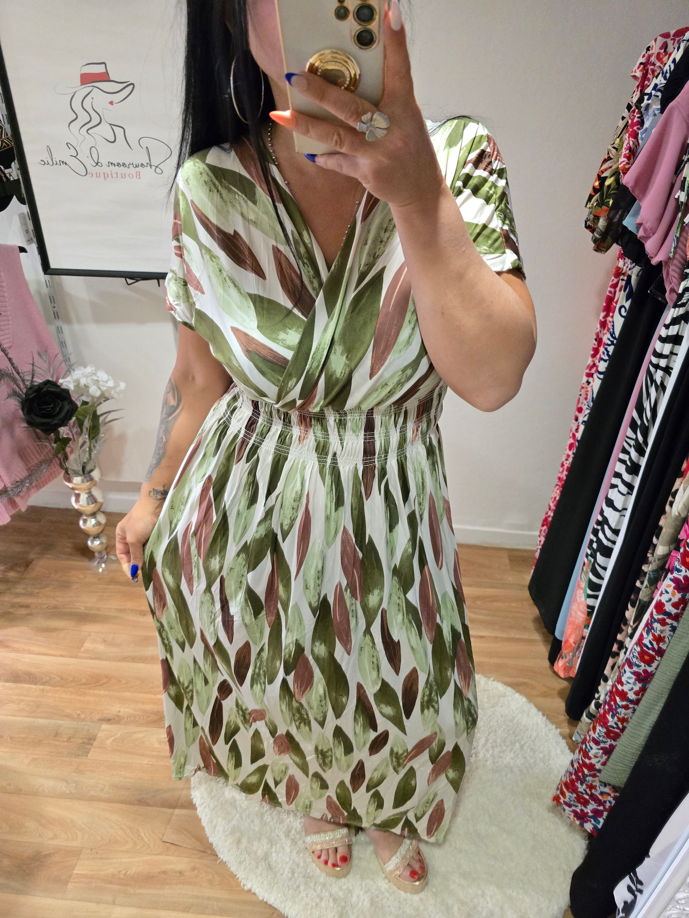 Robe taille magique ALBANNE verte