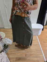 Jupe JADE avec ceinture kaki
