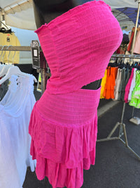 Ensemble bandeau + jupe-short LEO fuchsia