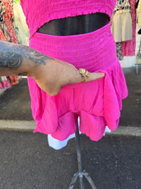Ensemble bandeau + jupe-short LEO fuchsia