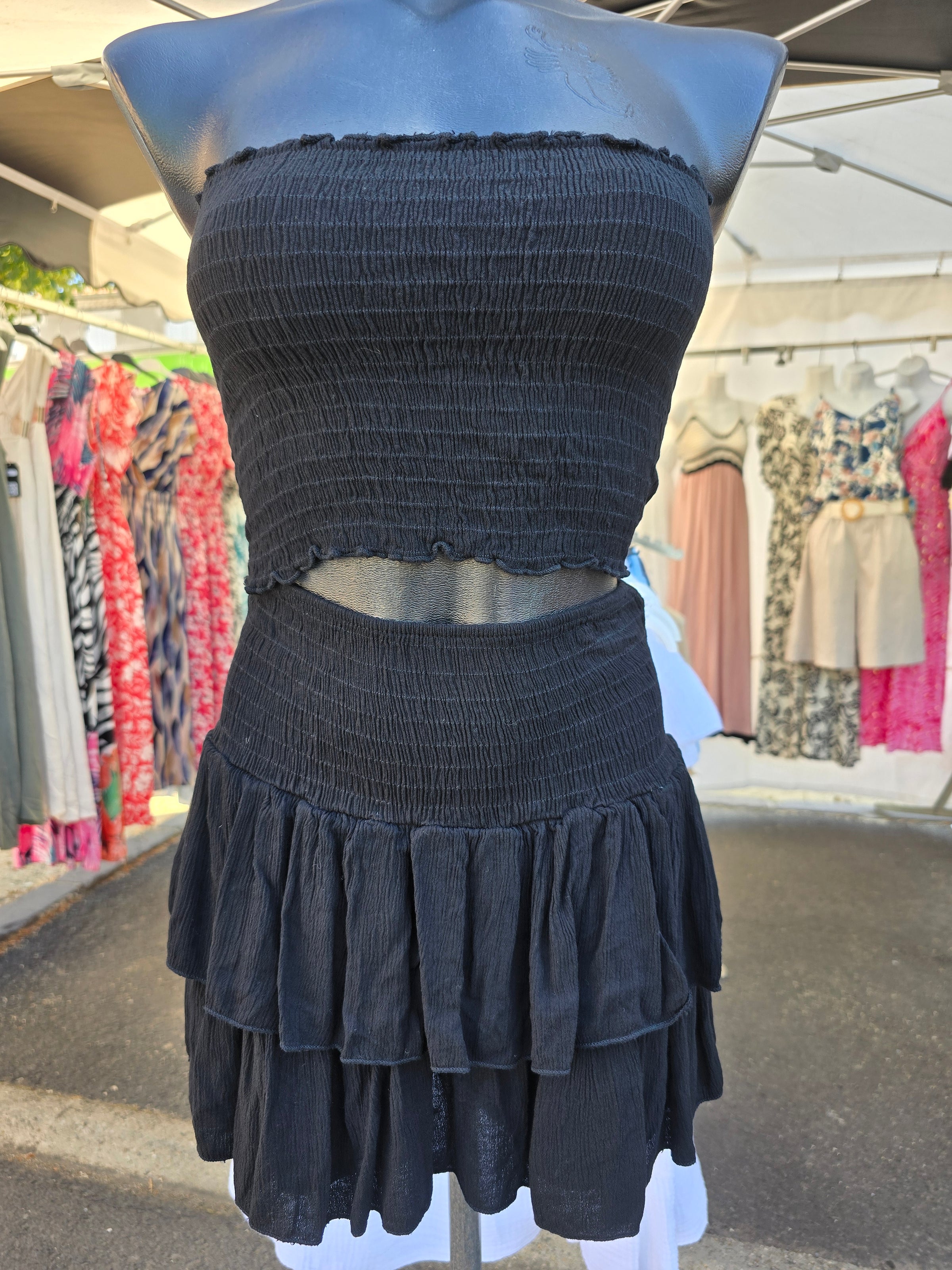 Ensemble bandeau + jupe-short LEO noir