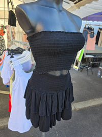 Ensemble bandeau + jupe-short LEO noir