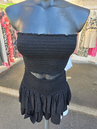 Ensemble bandeau + jupe-short LEO noir
