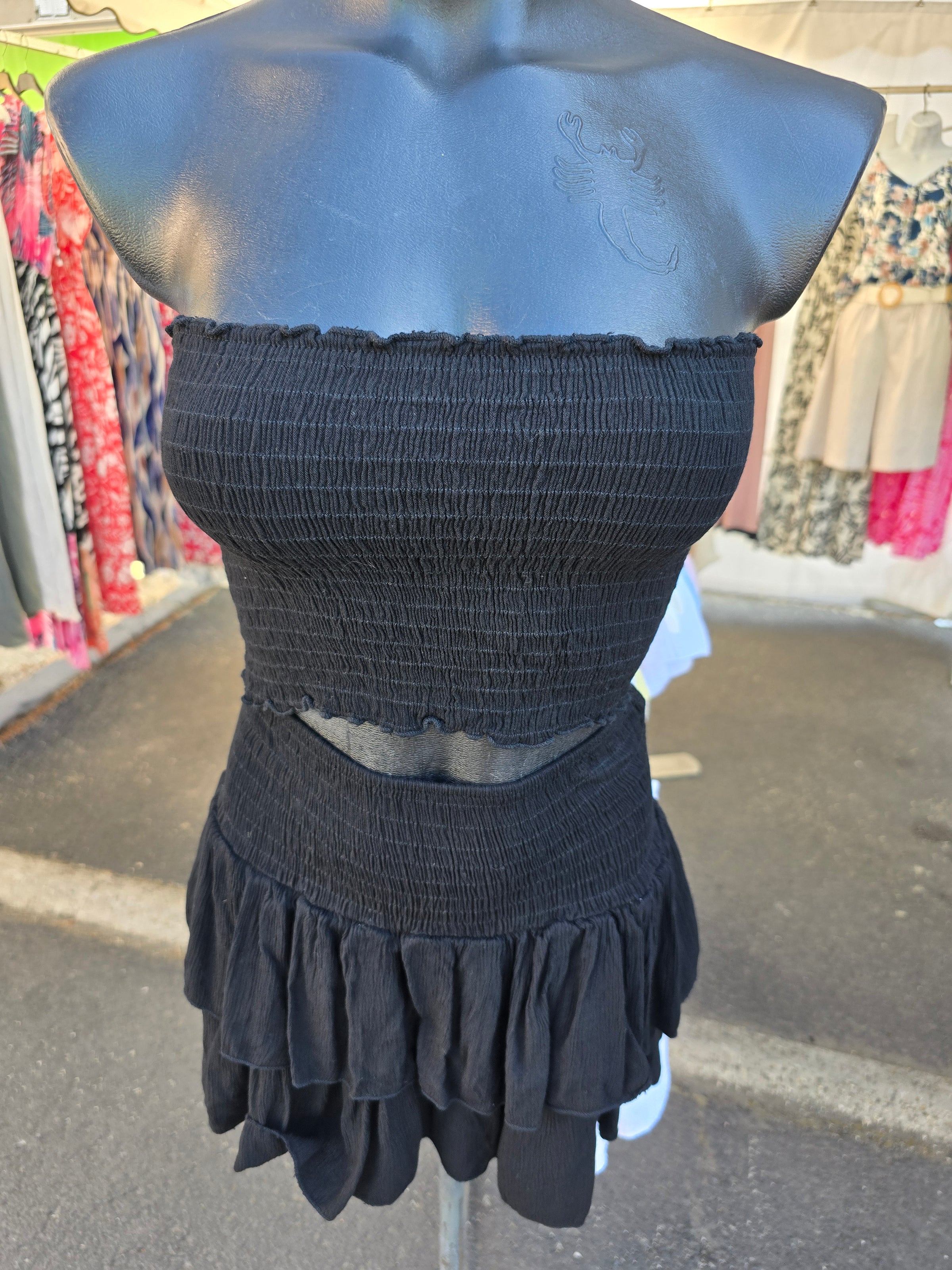 Ensemble bandeau + jupe-short LEO noir