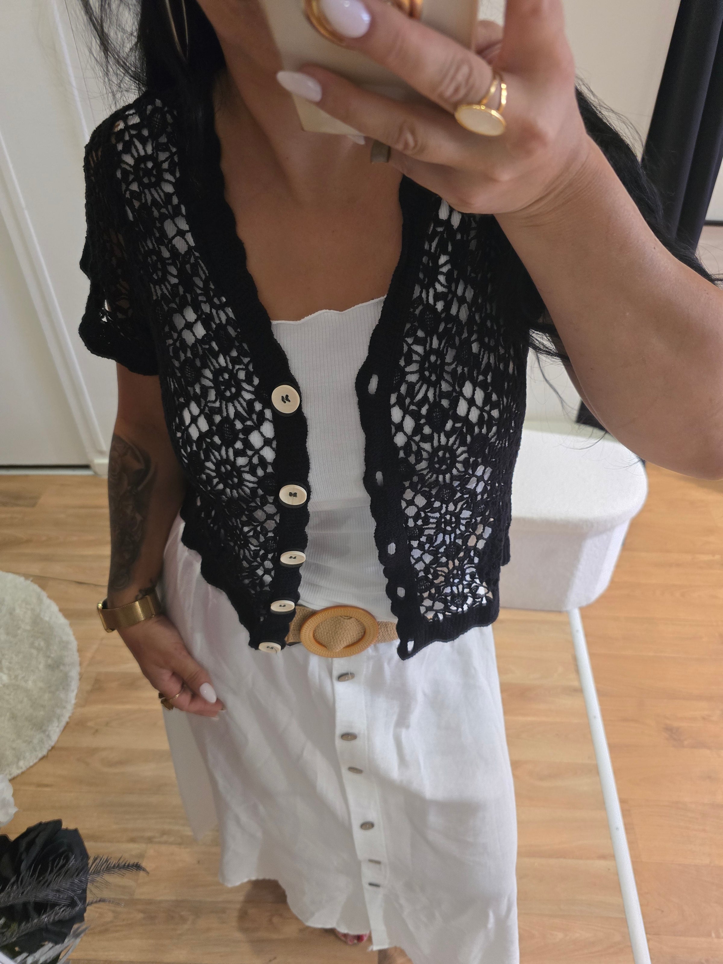 Gilet TIAGO manches courtes noir