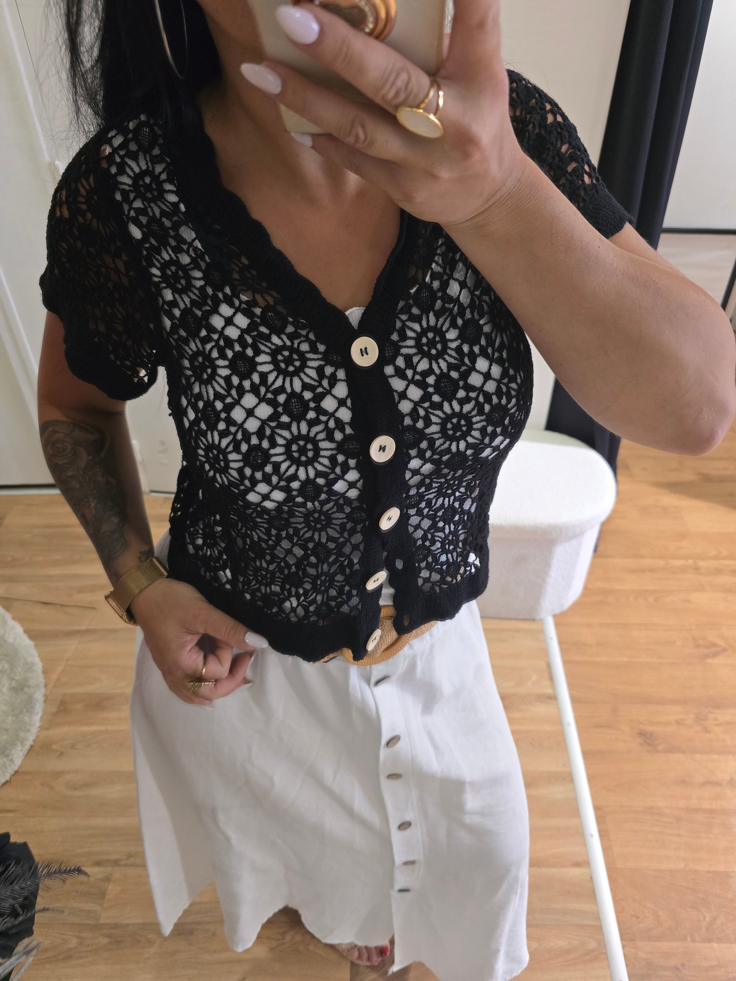 Gilet TIAGO manches courtes noir