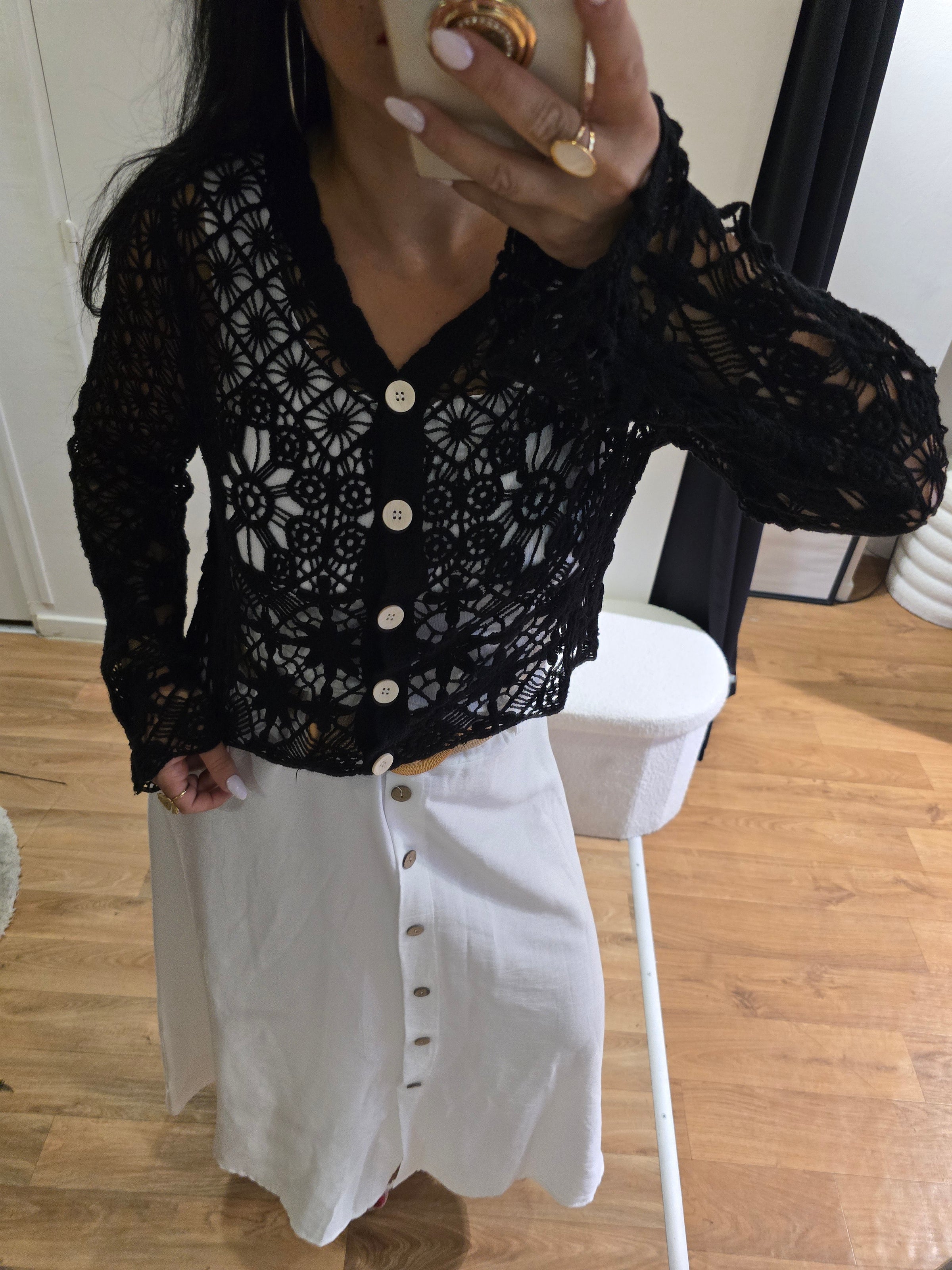Gilet TIAGO manches longues noir
