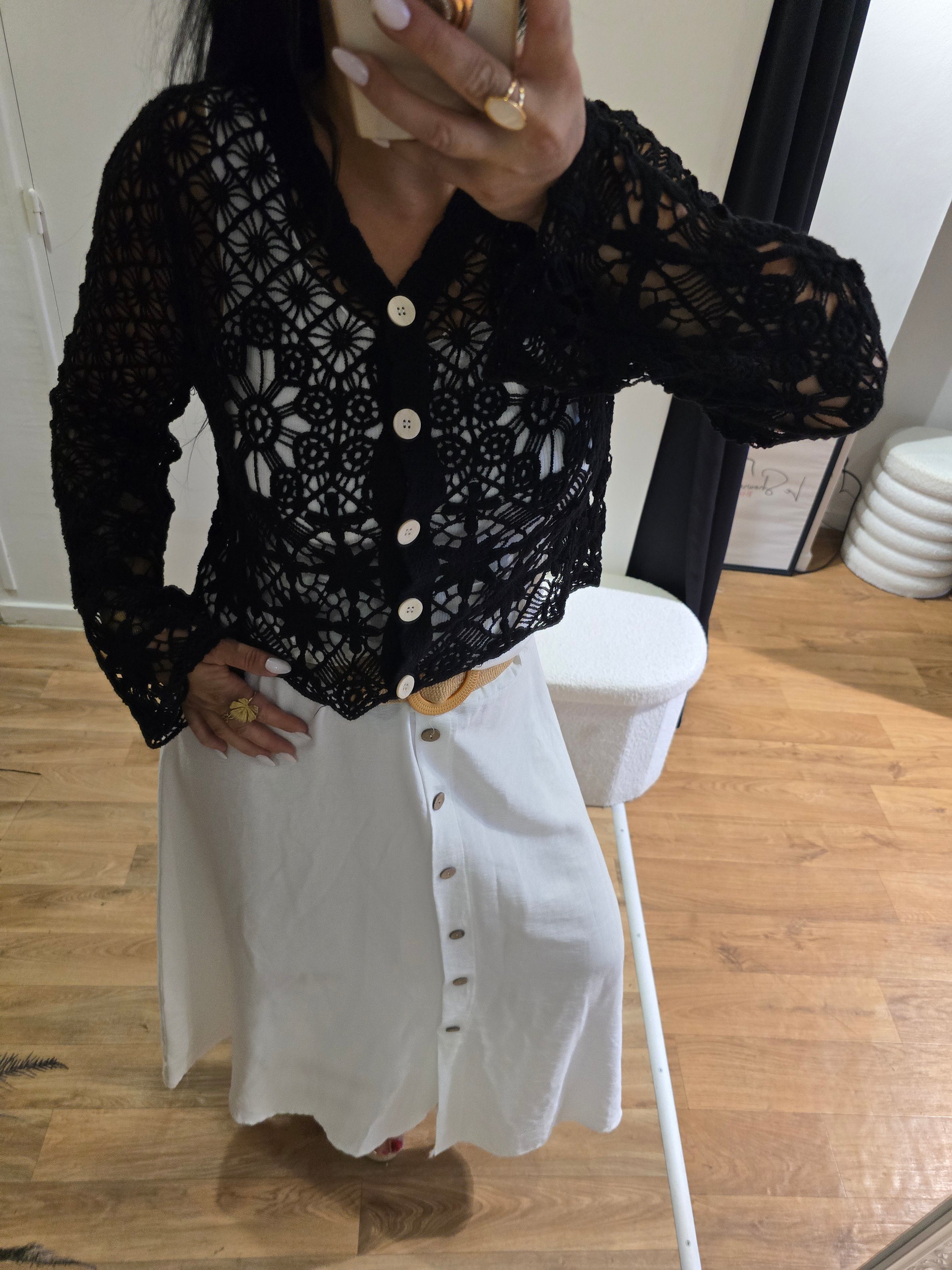 Gilet TIAGO manches longues noir