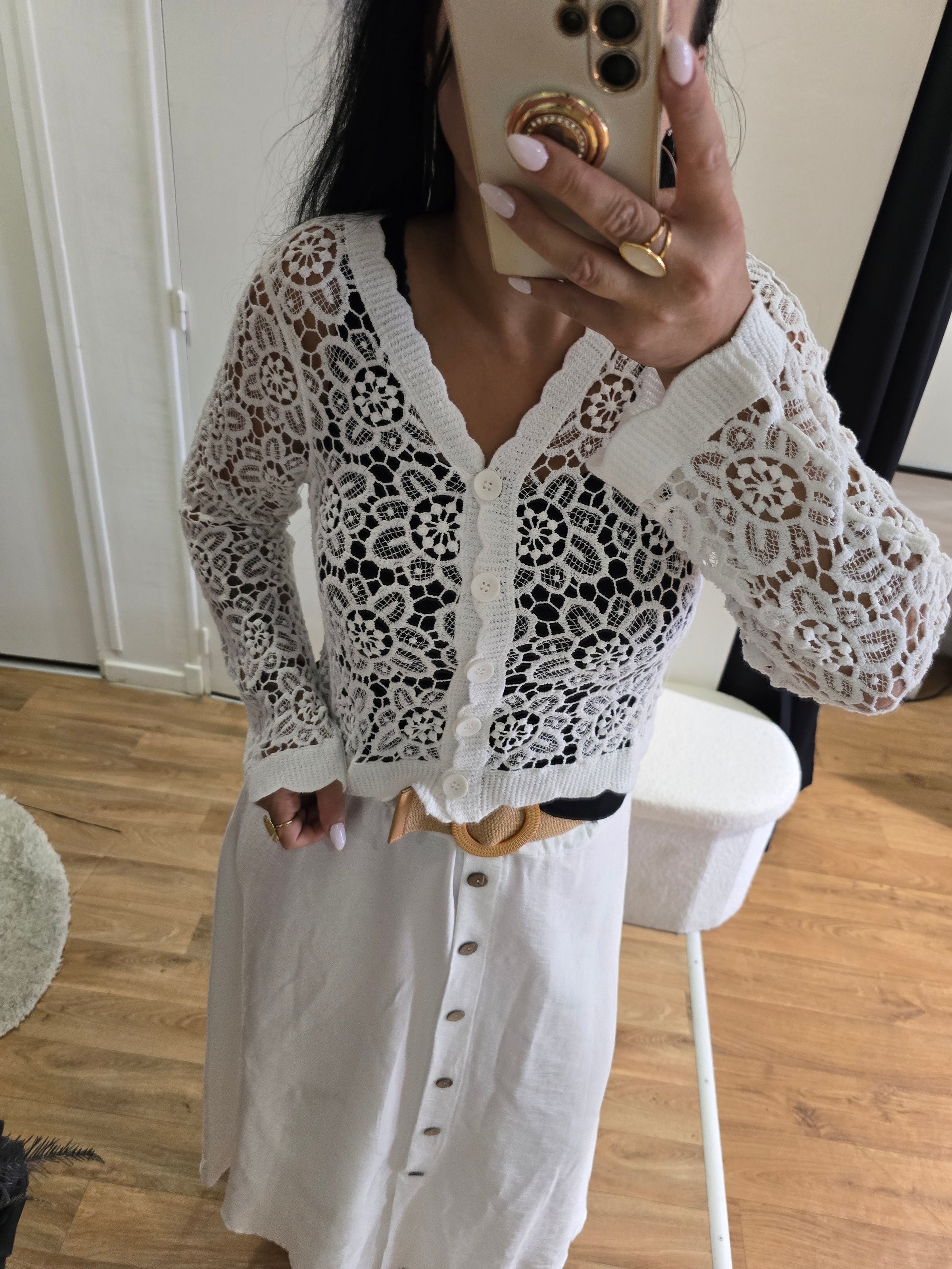 Gilet TIAGO manches longues blanc