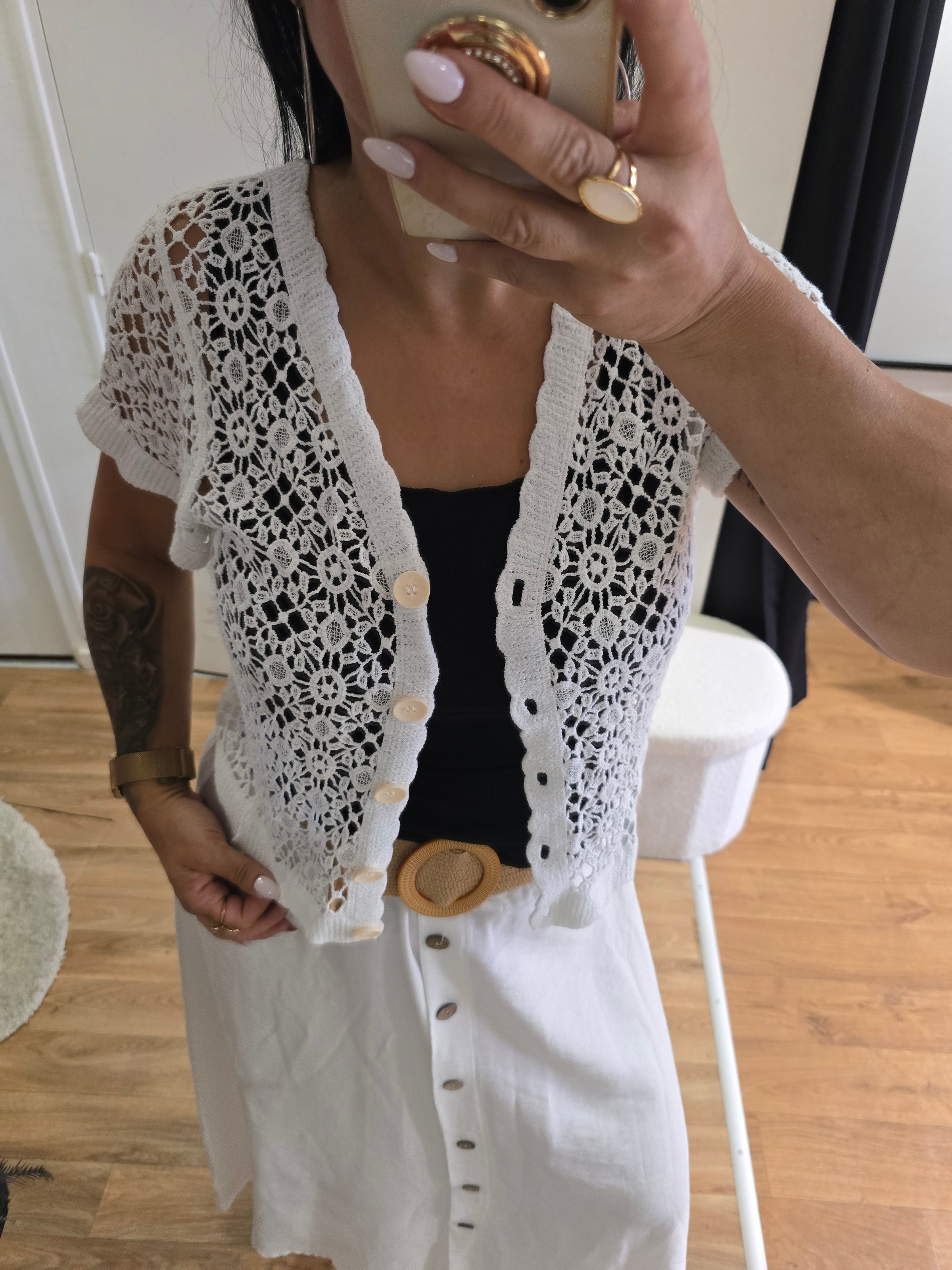 Gilet TIAGO manches courtes blanc
