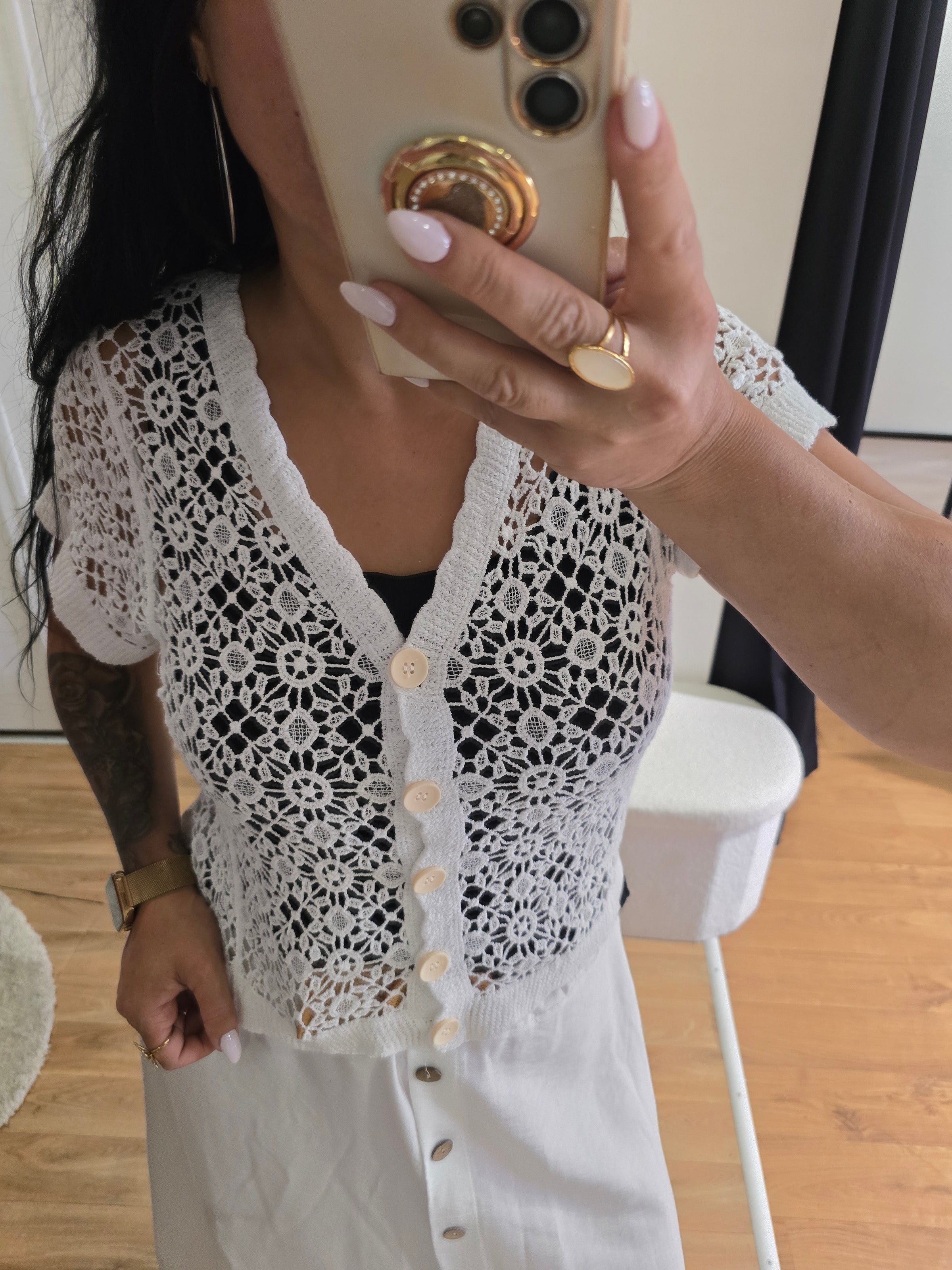 Gilet TIAGO manches courtes blanc