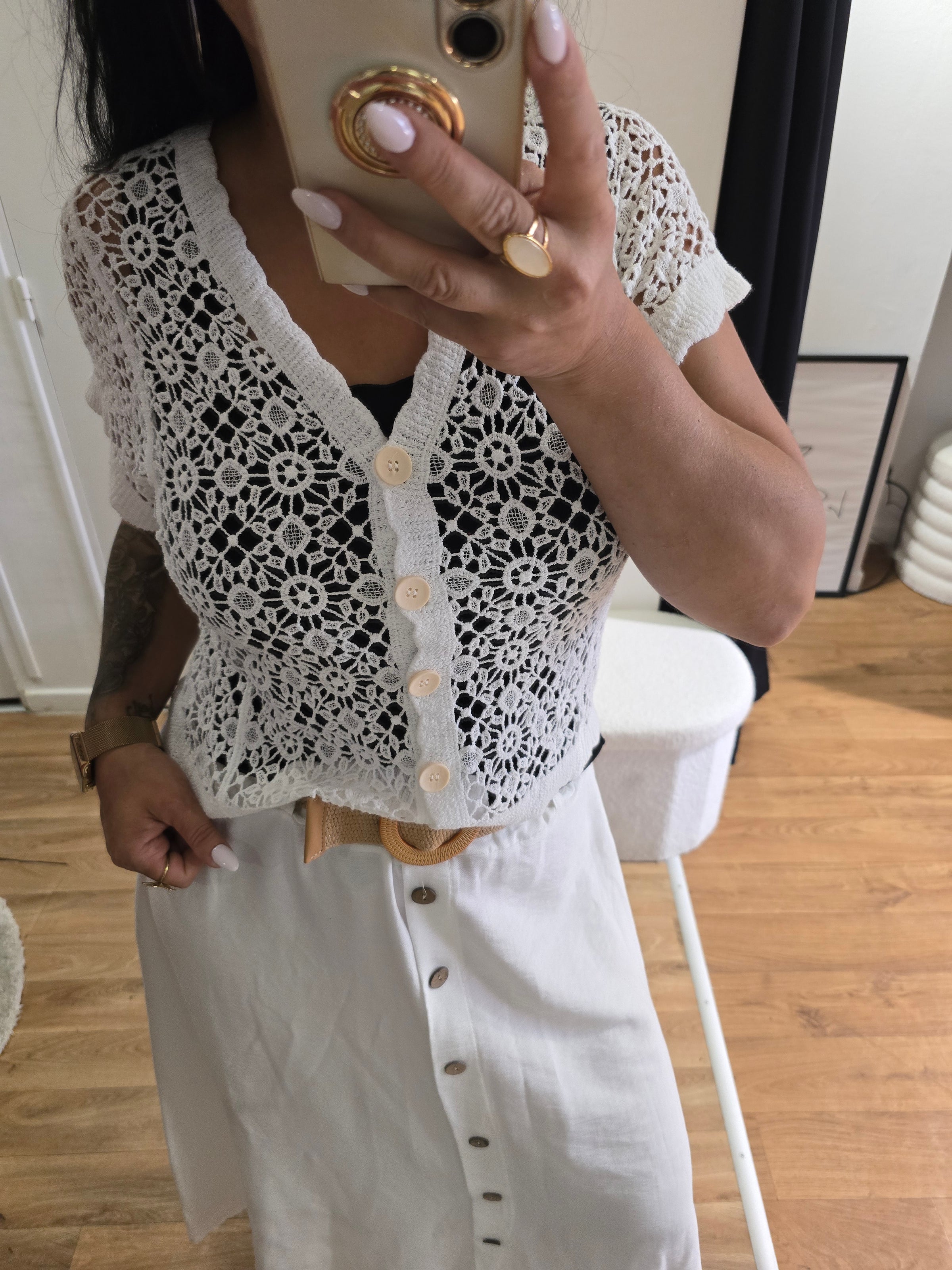 Gilet TIAGO manches courtes blanc