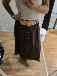 Jupe JADE chocolat avec ceinture