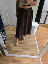 Jupe JADE chocolat avec ceinture