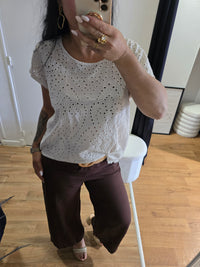 Pantalon en lin marron