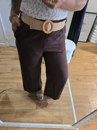 Pantalon en lin marron