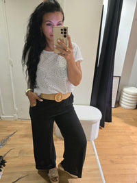 Pantalon en lin noir