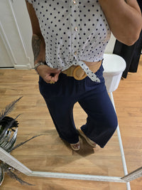 Pantalon en lin marine