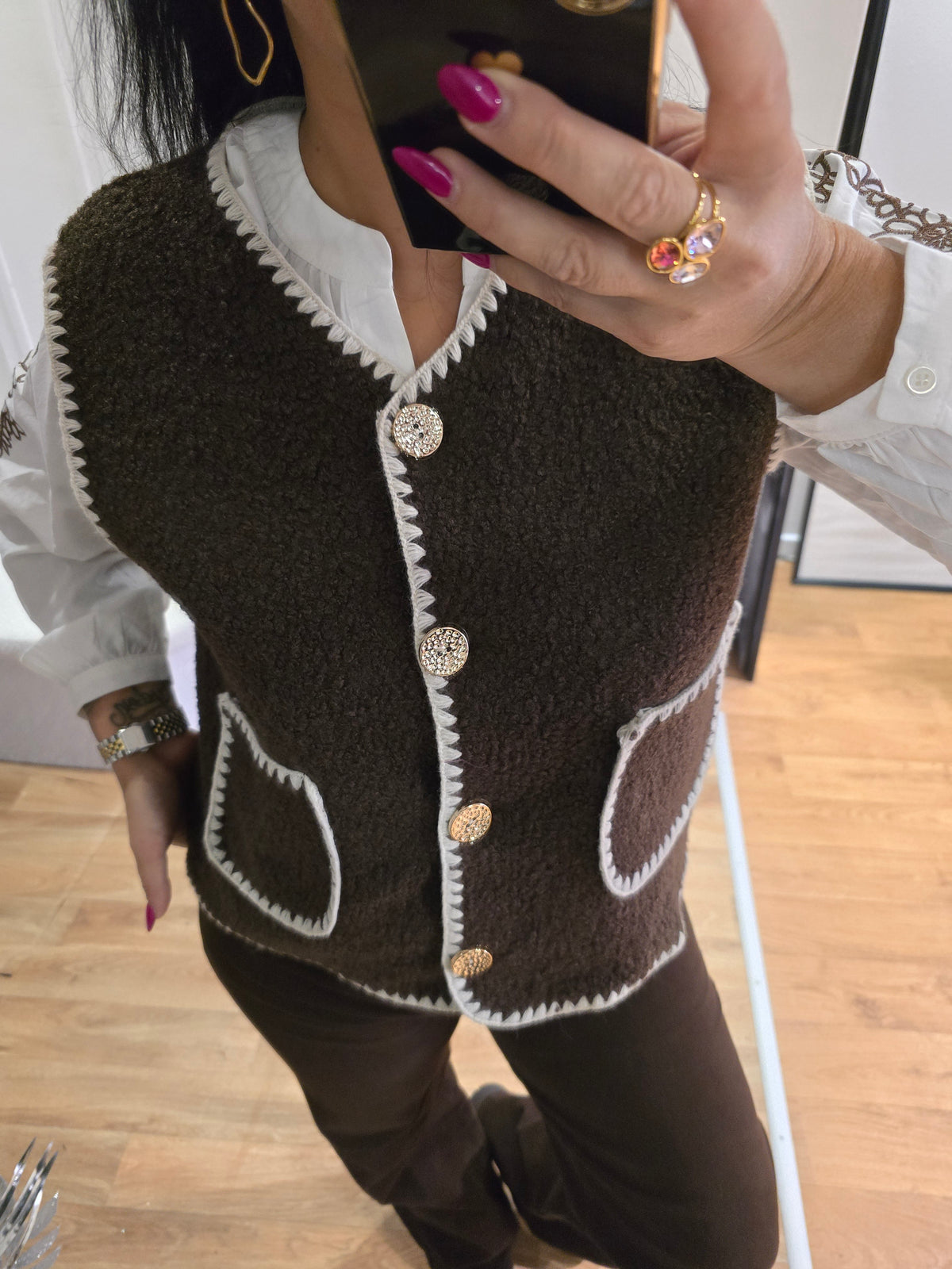 Gilet sans manches AUGUSTIN marron