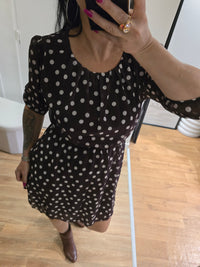 Robe à pois LOLA marron