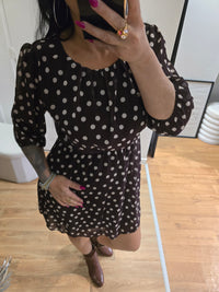 Robe à pois LOLA marron