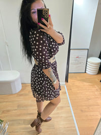 Robe à pois LOLA marron