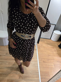 Robe à pois LOLA marron