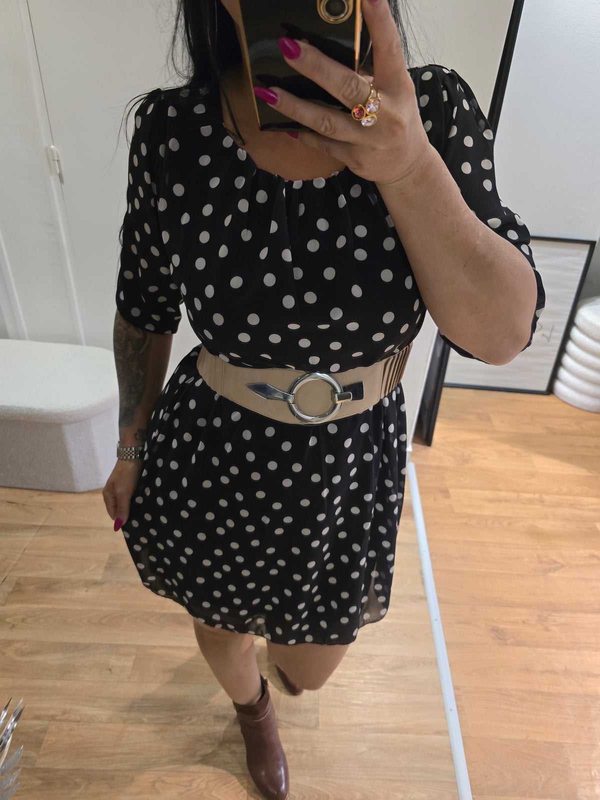 Robe à pois LOLA noir