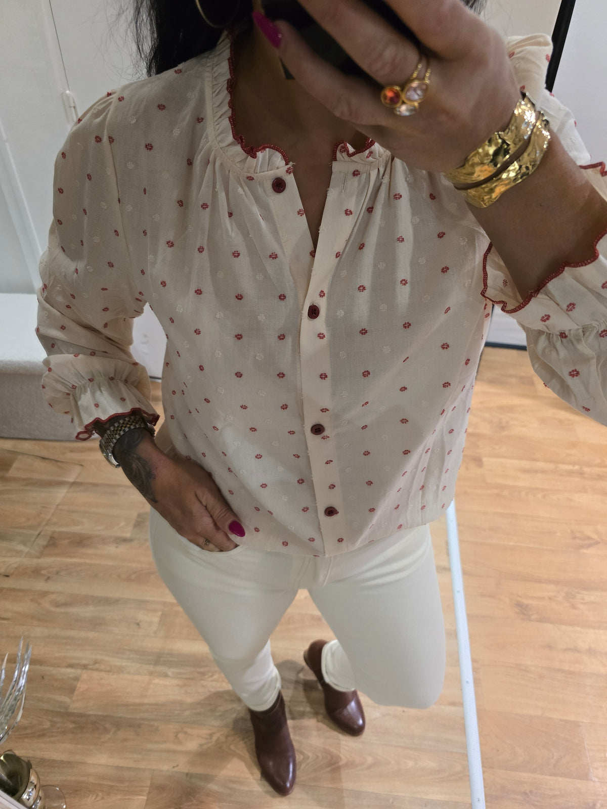 Chemise LOUISE bordeaux