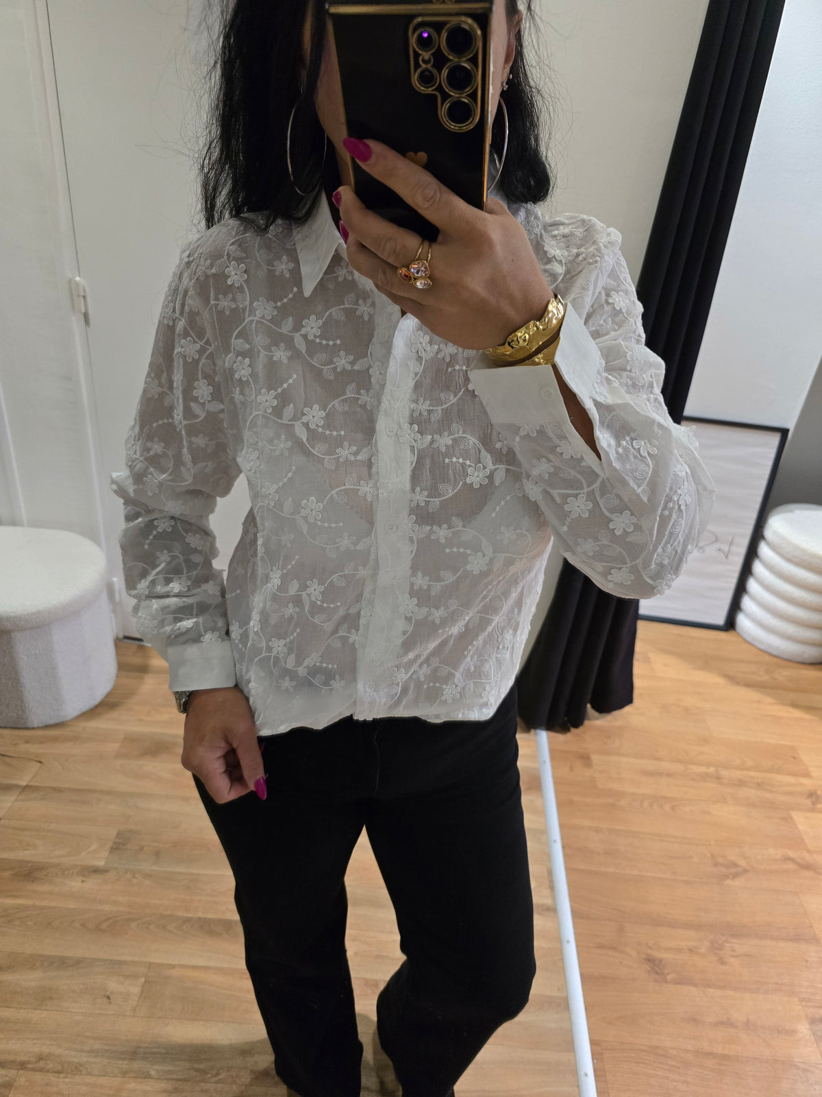 Chemise brodée EGLANTINE