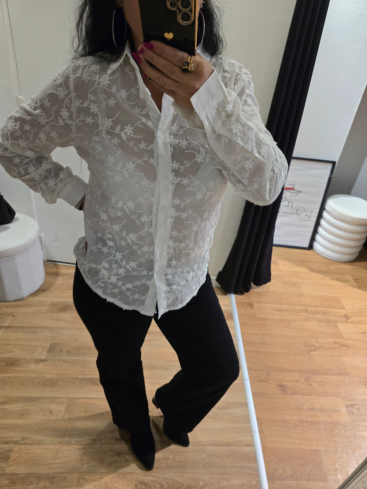 Chemise brodée EGLANTINE