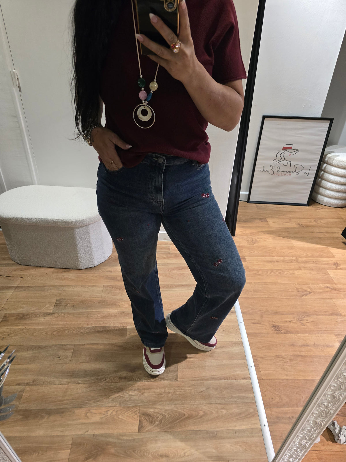Jeans wide leg CERISE