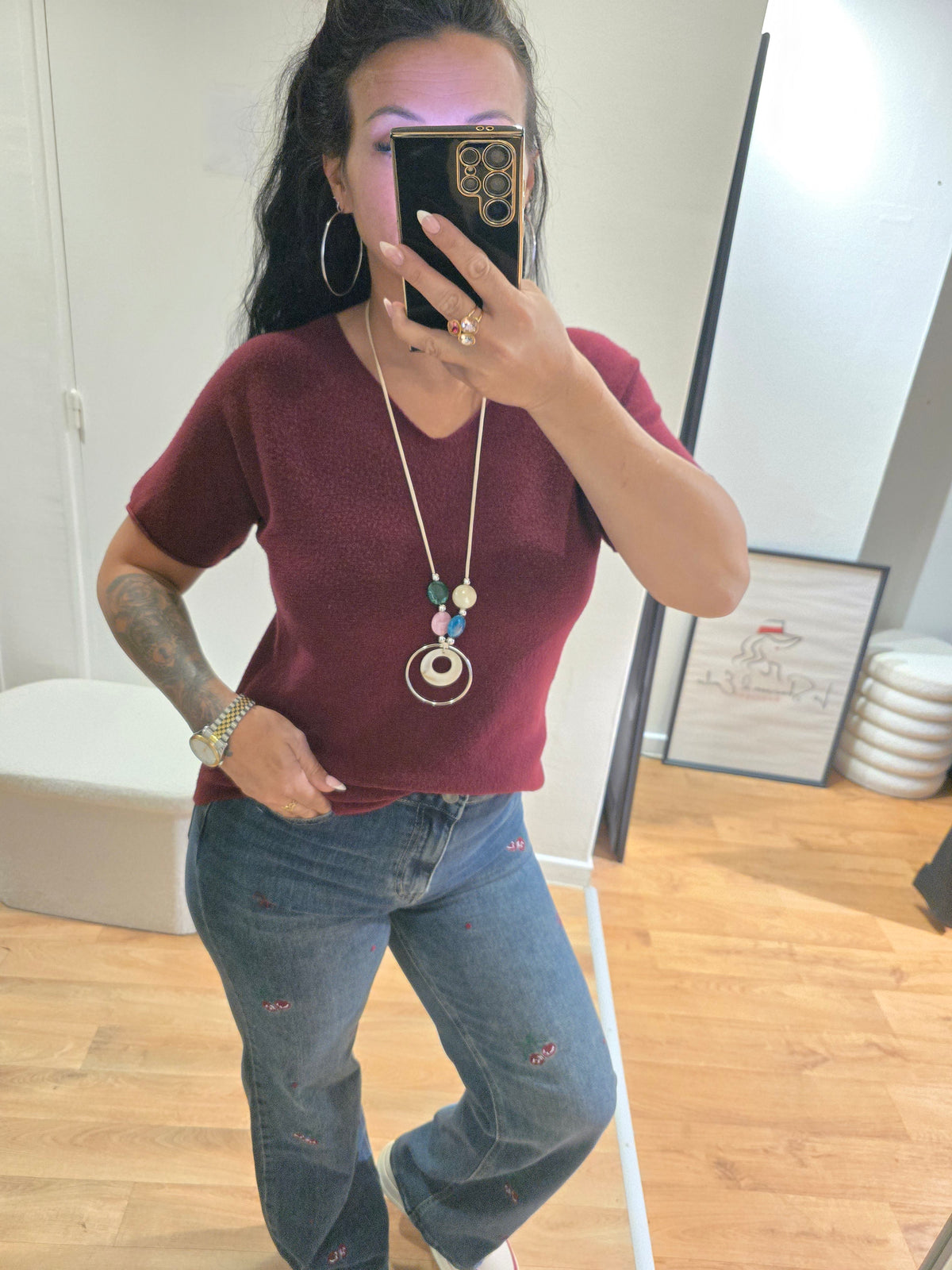 Jeans wide leg CERISE