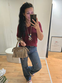 Jeans wide leg CERISE