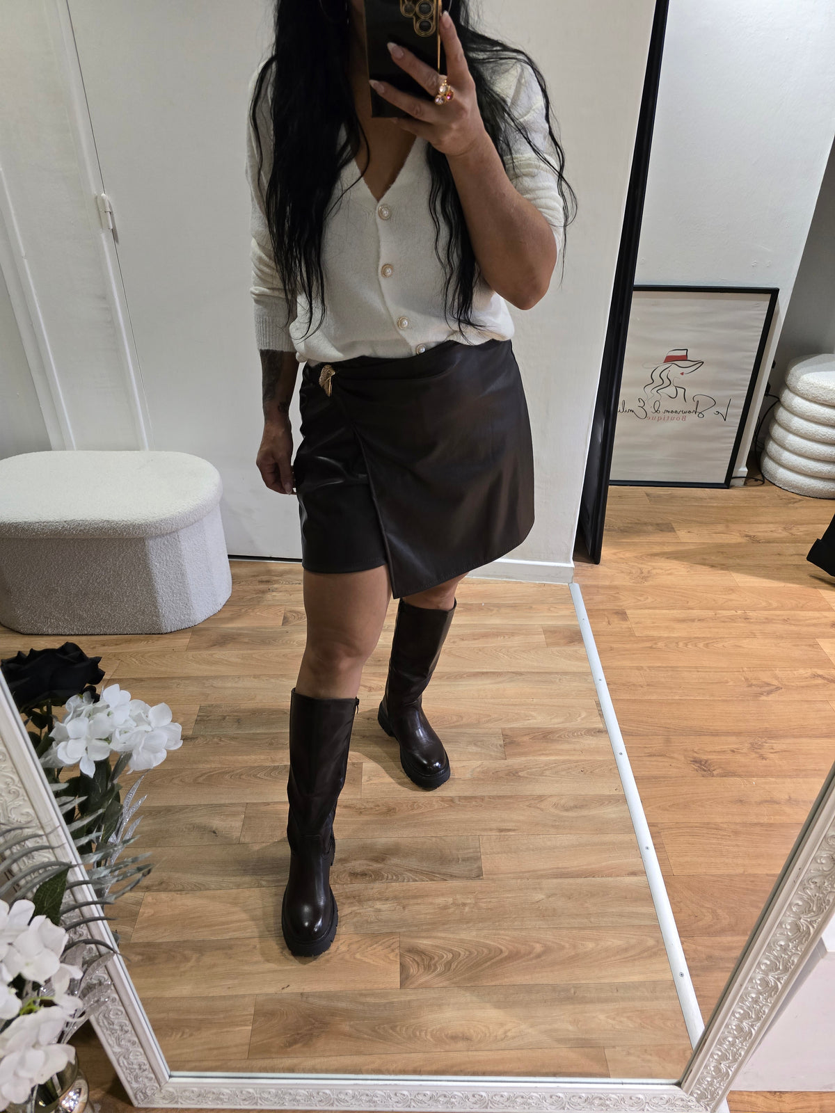 Jupe-short FIDJI marron