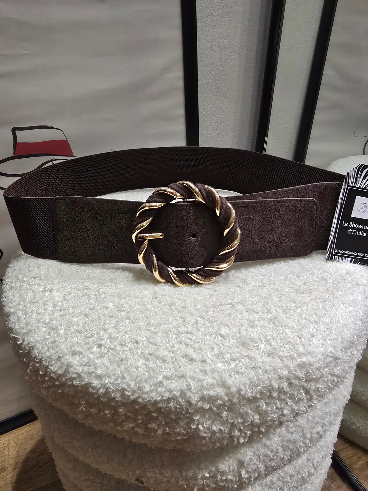 Ceinture élastique CÉLIA marron