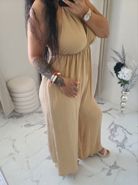 Combinaison dos nu LEYA taupe